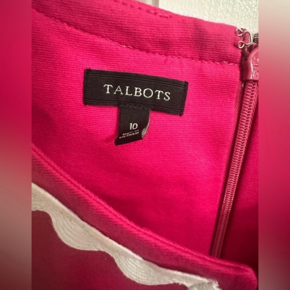 Talbots Pink Shift Dress with Rickrack Trim - Picture 6 of 11